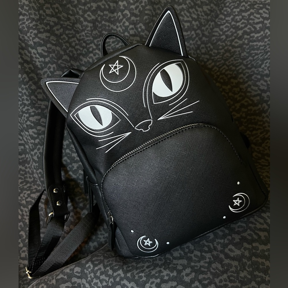 NWT Viral Mad Engine witchy black cat backpack Halloween